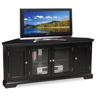 Leick Furniture Leick Black Hardwood Corner TV Stand, 56-Inch