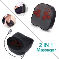 Naipo Shiatsu Foot Massager with Heat, Electric Feet Warmer and Back Massager with Kneading and Vibration Function, Detachable Cover for Foot Back - Home and Office