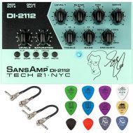 Tech 21 Geddy Lee DI-2112 Signature SansAmp Bass Preamp Pedal Bundle with 2 MXR Patch Cables and Dunlop Pick Pack