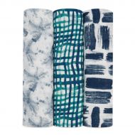 Aden aden + anais Silky Soft 3 Piece Swaddle Baby Blanket, Seaport