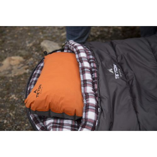  TETON Sports ComfortLite Self-Inflating Pillow; Support Your Neck and Travel Comfortably; Take it on the Airplane, in the Car, Backpacking, and Camping; Washable; Stuff Sack Includ