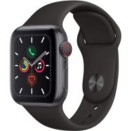 Apple Watch Series 5 (GPS + Cellular, 40MM) Stainless Steel Case with Black Sport Band (Renewed)