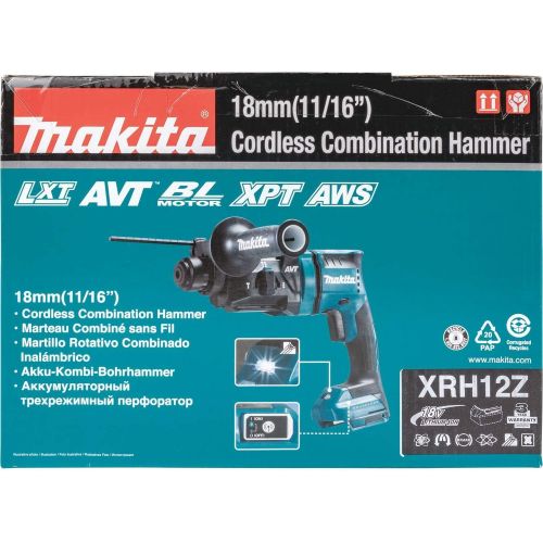  Makita XRH12Z 18V LXT 11/16 AVT Rotary Hammer, Tool Only