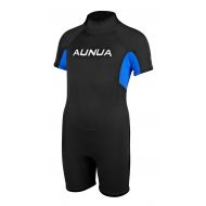 Aunua Childrens 3mm Youth Swimming Suit Shorty Wetsuits Neoprene for Kids Keep Warm