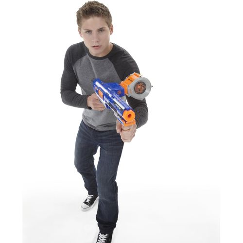 너프 [무료배송]너프 장난감총 Rampage Nerf N-Strike Elite Toy Blaster with 25 Dart Drum Slam Fire & 25 Official Elite Foam Darts for Kids, Teens, & Adults (Amazon Exclusive)