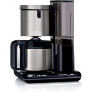 Bosch Styline TKA8A683 Filter Coffee Machine, Aroma Sensor, Stainless Steel Thermal Jug 1.1 L, for 8-12 Cups, Automatic Shut-Off, Descaling System, Drip Stop, Removable Water Tank (1 L), 1100 W, Black