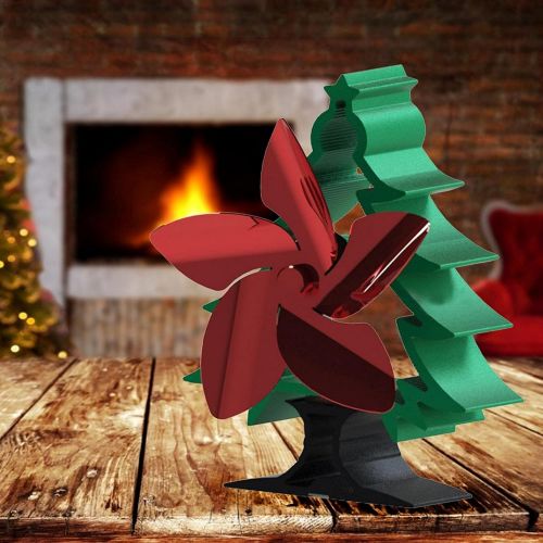  JIU SI Heating Fan Wood Stove Fan Christmas Decoration 5 Blades Fireplace Fan Heated Fans for Wood Stove/Burner/Wood Burner Eco Friendly, More Efficient