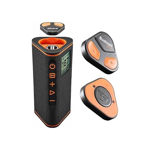  Bushnell Wingman View Golf GPS Bluetooth Speaker with Black Earbuds and Wall and Car Chargers Bundle