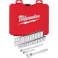 Milwaukee 932464943 1/4in Ratcheting Socket Set Metric, 28 Piece, Red