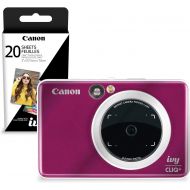 Canon Ivy CLIQ+ Instant Camera Printer (Ruby Red) + 30 Sheets Photo Paper (USA Warranty)