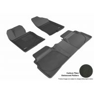 3D MAXpider Complete Set Custom Fit All-Weather Floor Mat for Select Hyundai Sonata Models - Kagu Rubber (Black)