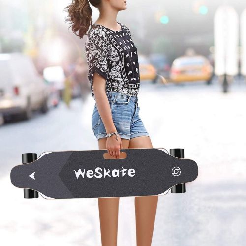  WeSkate Electric Longboard Wireless Remote Control Complete Skateboard Cruiser for Cruising, Carving, Free-Style and Downhill, 8 Layers Maple Skateboard for Adults and Youths