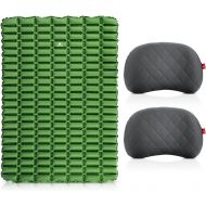 Hikenture Ultralight Double Sleeping Pad with 2 Inflatable Camping Pillow