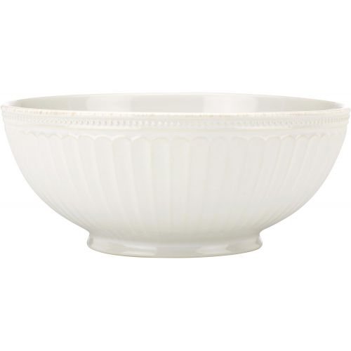 레녹스 Lenox White French Perle Groove Medium Serve Bowl, 3.20 LB