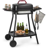 Klarstein Gatsby EasyGrill Concept, Electric Grill Stand Grill, Table Grill, Power: 2000 W, Grill Surface: 40 x 36 cm, Die-Cast Aluminium/Non-Stick Grill Cover, Two Side Tables, Black