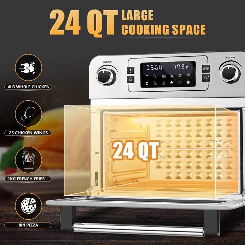  [아마존베스트]AAOBOSI Aobosi Toaster Oven Air Fryer Oven Toaster Convection Oven Digital Countertop Rotisserie Oven Pizza Oven 10-in-1 Multi-Function Toast/Roast/Broil/Bake/Dehydrate|Large 24Qt|Recipe|1