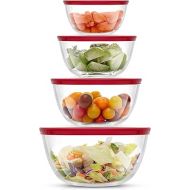JoyJolt Kitchen Large Mixing Bowl Set - 8pc Glass with Lids Set - Neat Nesting/ Batter Bowl - Cooking Bowls - Storage Bowls with Lids and Big Salad Bowl with BPA-Free Lids