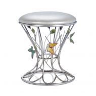 Butterfly Lover Gifts Butterfly Stool, Butterfly Bathroom Vanity Stool, Girls Makeup Table Chair, Metal Accent Stool with Butterflies Wings, Silver Accent Stools, Butterfly Themed Decor, Whimsical Bedro