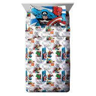 Jay Franco Comics Good Guys 4 Piece Full Sheet Set-Features Captain America, Hulk, Iron Man, Spiderman, and Thor-Fade Resistant Polyester Microfiber Fill (Official Marvel Product),