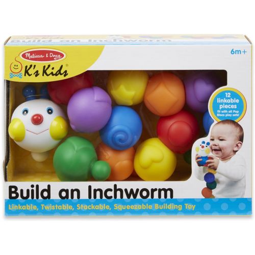  Melissa & Doug Ks Kids Build an Inchworm Snap-Together Soft Block Set for Baby - Linkable, Twistable, Stackable, Squeezable