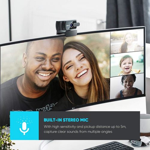  [아마존베스트]Nulaxy C900 Webcam with Microphone & Privacy Cover, 1080P HD Streaming USB Computer Webcam, Webcam [Plug and Play] for PC Video Conferencing, Calling, Gaming, Laptop, Desktop, YouT