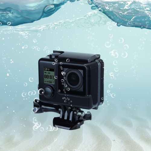  [아마존베스트]Suptig Replacement Waterproof Housing Black Touch Housing Compatible with Gopro Hero 4Hero 3+ Outside Sport Camera for Underwater Water, Heat Resistant Up To 147(45m)