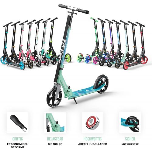  Apollo Phantom Pro City Scooter with XXL Wheels  Folding Height-Adjustable City Push Scooter for Adults and Children