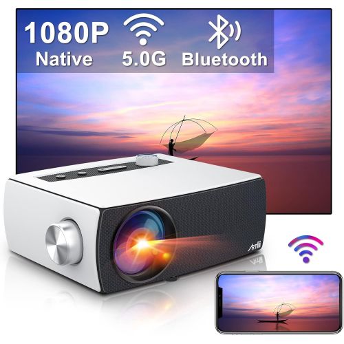  5G WiFi Bluetooth Projector, Artlii Enjoy 3 Native 1080P Movie Projector Support Dolby, Max 300 Portable Outdoor Projector Compatible with TV Stick,iOS,Android,PS4