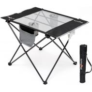 SunnyFeel Folding Camping Table, Compact Portable Picnic Tables, Lightweight Fabric Roll Up Folding Camp Table with Cup Holder,Pocket,Carry Bag for Cooking, Outdoor, Beach, Hiking,