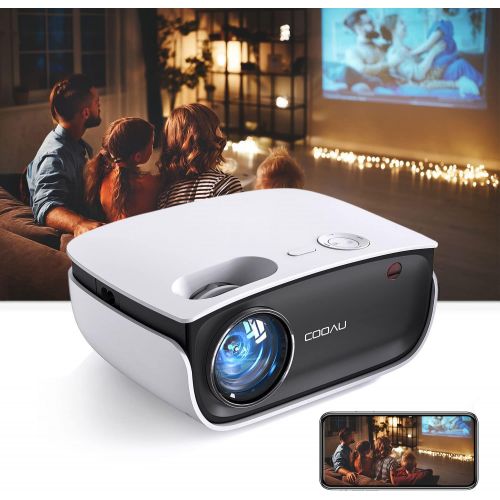  WiFi Bluetooth Projector Support 1080P Compact Portable Mini Projector, COOAU HD Movie Projector for Outdoor Indoor Home Theater Smart Projector Compatible TV Stick, HDMI, Phone, L
