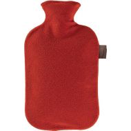Fashy Hot Water Bottle with Fleece Cover Cranberry - Made in Germany