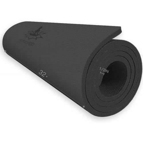  Hatha Yoga Extra Thick TPE Yoga Mat - 72x 32 Thickness 1/2 Inch -Eco Friendly SGS Certified - With High Density Anti-Tear Exercise Bolster For Home Gym Travel & Floor Outside