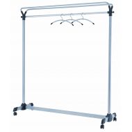 Alba Double-Sided High Capacity Mobile Garment Rack with 3 Metal and Plastic Hangers, Steel with Black Accents (PMGROUP3)