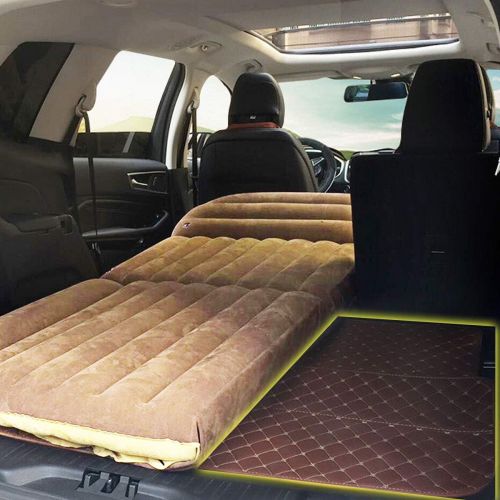  Goplus SUV Air Mattress for Back Seat, Inflatable Car Air Bed with Electric Air Pump Flocking Surface, Portable Car Mattress for Camping Travel, Thickened Home Sleeping Pad Fast In