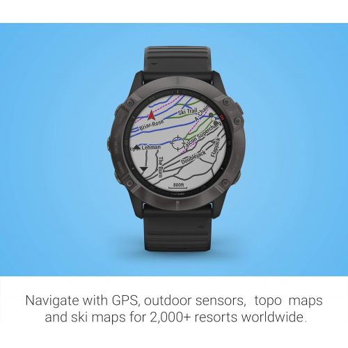 가민 [아마존베스트]Garmin fenix 6X Pro Solar, Premium Multisport GPS Watch with Solar Charging, Features Mapping, Music, Grade-Adjusted Pace Guidance and Pulse Ox Sensors, Dark Gray with Black Band
