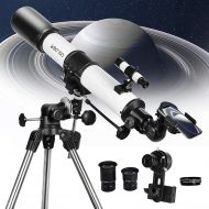 SOLOMARK Telescope, 80EQ Refractor Professional Telescope -700mm Focal Length Telescopes for Adults Astronomy, with 1.5X Barlow Lens Adapter for Photography and 13 Percent Transmis