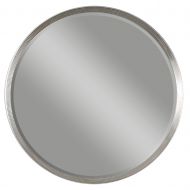 Zinc Decor Round Ribbed Champagne Silver Leaf Wall Mirror Large 42” Modern Chic Horchow