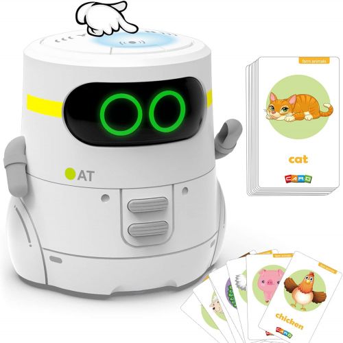  GILOBABY Robot for Kids with 20 PCS Animals Cards for Playing Guess Game, Educational Interactive Learning Toys with Singing, Dancing, Repeating, Voice Recording for Boys Girls