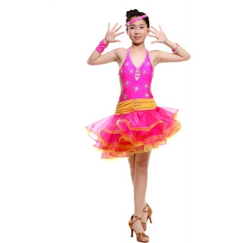  Colorfulworld Competition Cha Cha tango Ballroom Latin Dance Dress for lady