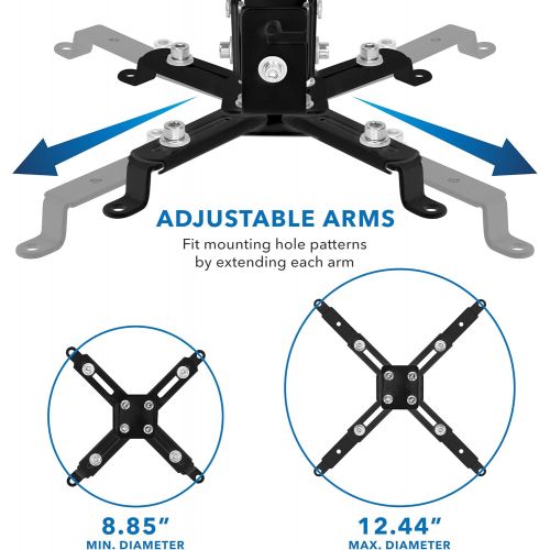 [아마존베스트]Mount-It! Wall or Ceiling Projector Mount with Universal LCD/DLP Mounting for Epson, Optoma, Benq, ViewSonic Projectors, 44lb Load Capacity, Black