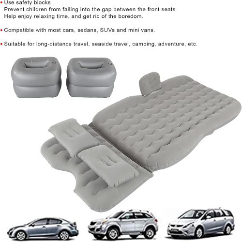  TOPINCN Car Inflatable Mattress with Pump,Bed Car Mattress Camping Mattress with Headrest Pillow,Multipurpose Portable SUV Car Mattress Backseat with Flocking Surface for SUV Campi