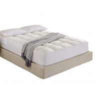 Cheer Collection Super Luxurious Ultra Soft Overfilled Microplush Fitted Mattress Topper - Queen