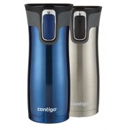 Contigo Stainless Steel Coffee Mug | Vacuum-Insulated AUTOSEAL West Loop Travel Mug, 16oz, Stainless & Blue, 2-Pack