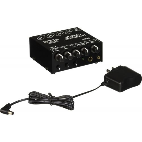  [아마존베스트]Rolls MX28 MINI-MIX VI Three-Channel True Stereo Line Mixer,Black