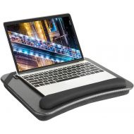 [아마존베스트]HUANUO Laptop Lap Desk - Fits up to 14 inches Laptop Stand with Phone Holder,Tablet Holder, Portable Lap Desk Built-in Soft Foam Pillow Cushion, Elastic Band，Laptop Stop Bar