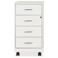 Space Solutions 18 Deep 4-Drawer Mobile Oragnizer Cabinet,Pearl White