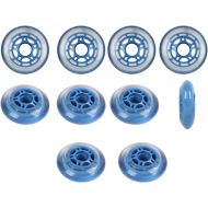 Players Choice Roller Hockey Wheels Indoor 80mm 78A Soft Inline Skate Clear/Blue 10 Pack
