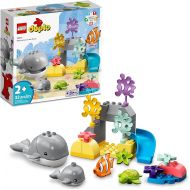 LEGO DUPLO Wild Animals of The Ocean Set 10972, with Whale and Turtle Sea Animal Figures & Playmat, Educational Toys with Fun Colors for Toddlers 2 Plus Years Old
