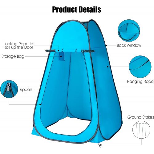 자이언텍스 Giantex Pop-up Privacy Tent, Outdoor Shower Tent Changing Room w/Carry Bag, Portable Camp Toilet, Rain Shelter for Camping & Beach, Extra Large