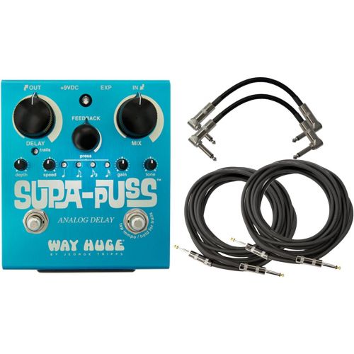  Way Huge WHE707 Supa Puss Analog Delay Pedal w/4 Free Cables